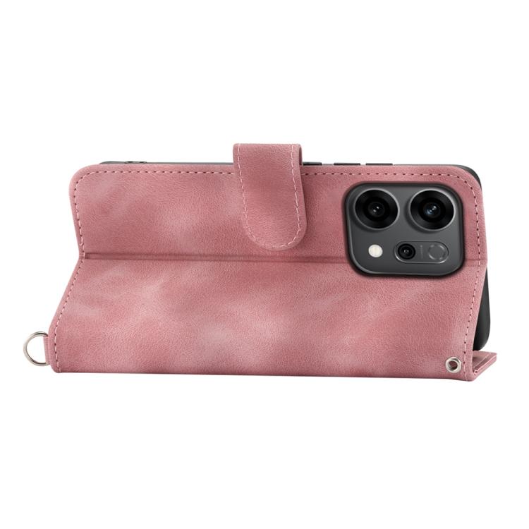 For OPPO Reno14 Global / Reno14 F 5G Skin Feel Flowers Embossed Wallet Leather Phone Case
