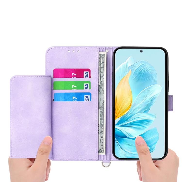 For OPPO A6x 5G / A6 5G Global Skin Feel Flowers Embossed Wallet Leather Phone Case