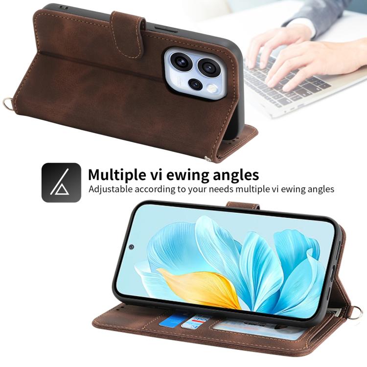 For OPPO Reno15 F 5G Skin Feel Flowers Embossed Wallet Leather Phone Case