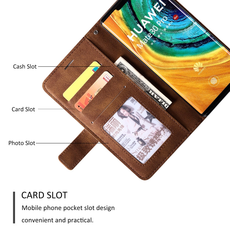 For Huawei Mate 30 Pro Skin Feel Splicing Horizontal Flip Leather Case with Holder & Card Slots & Wallet & Photo Frame