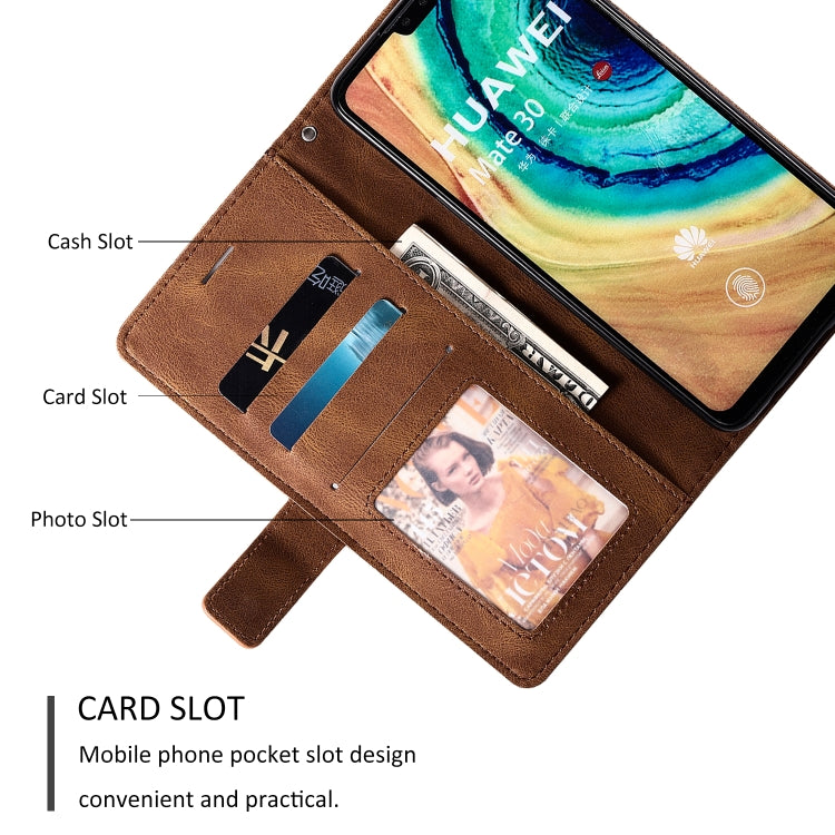 For Huawei Mate 30 Skin Feel Splicing Horizontal Flip Leather Case with Holder & Card Slots & Wallet & Photo Frame