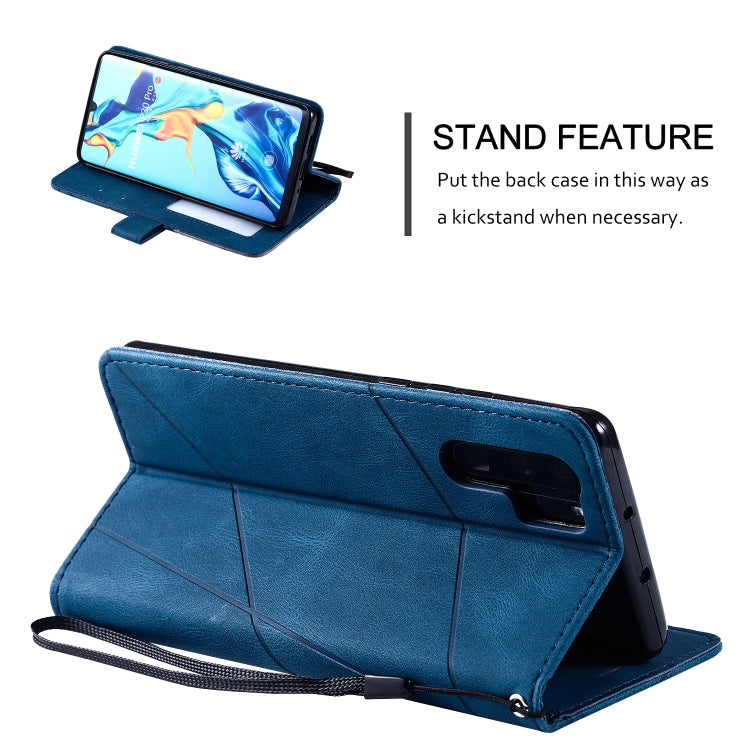 For Huawei P30 Pro Skin Feel Splicing Horizontal Flip Leather Case with Holder & Card Slots & Wallet & Photo Frame