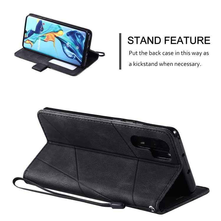 For Huawei P30 Pro Skin Feel Splicing Horizontal Flip Leather Case with Holder & Card Slots & Wallet & Photo Frame