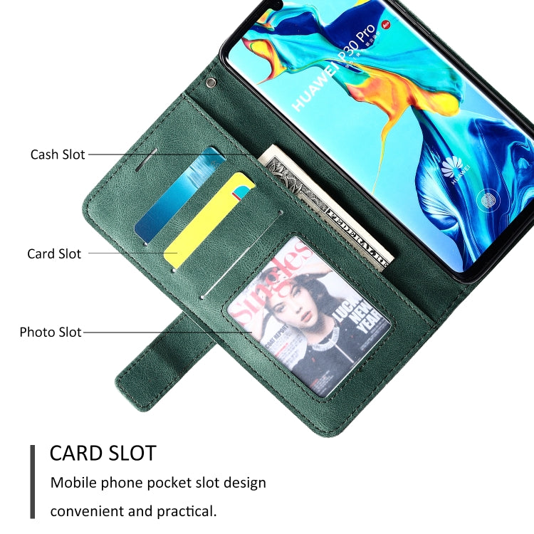 For Huawei P30 Pro Skin Feel Splicing Horizontal Flip Leather Case with Holder & Card Slots & Wallet & Photo Frame