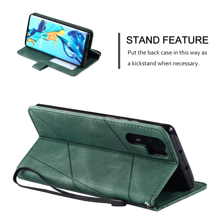 For Huawei P30 Pro Skin Feel Splicing Horizontal Flip Leather Case with Holder & Card Slots & Wallet & Photo Frame