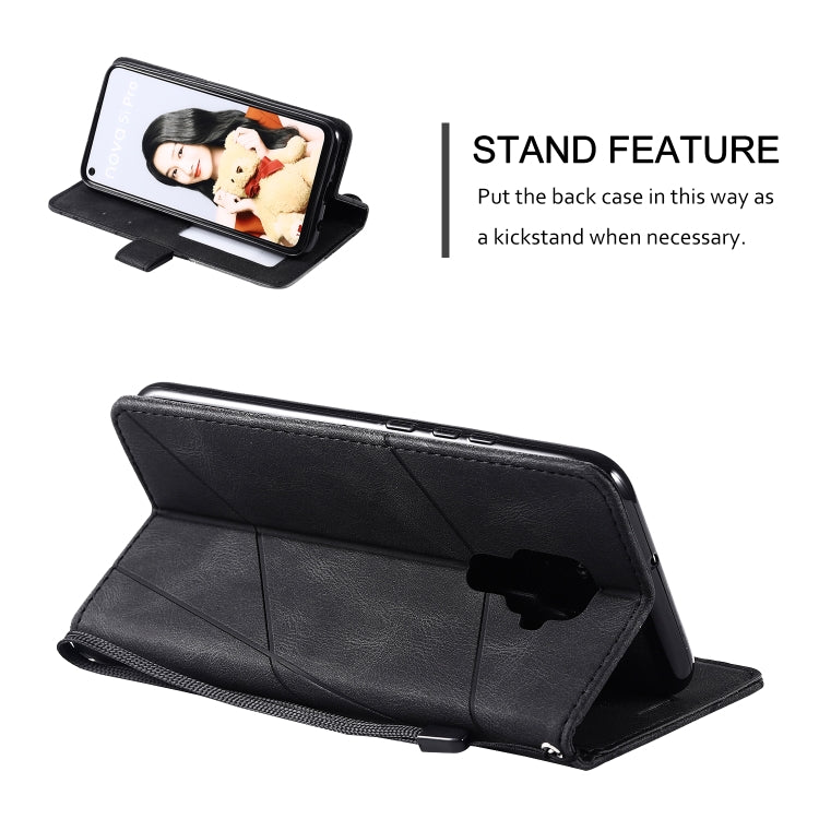 For  Huawei Mate 30 Lite Skin Feel Splicing Horizontal Flip Leather Case with Holder & Card Slots & Wallet & Photo Frame