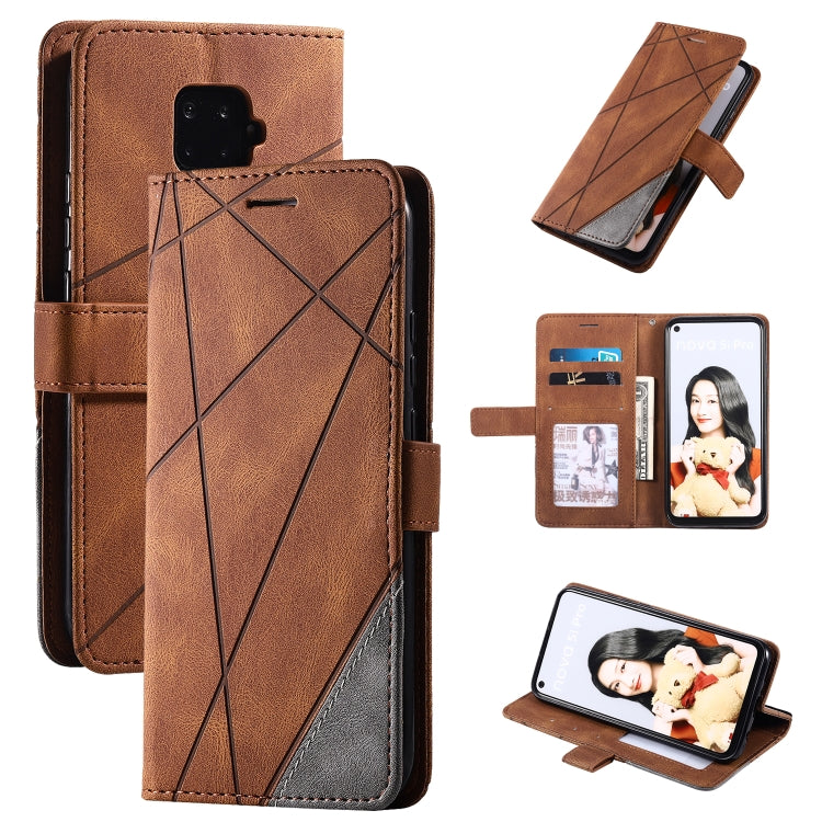 For  Huawei Mate 30 Lite Skin Feel Splicing Horizontal Flip Leather Case with Holder & Card Slots & Wallet & Photo Frame
