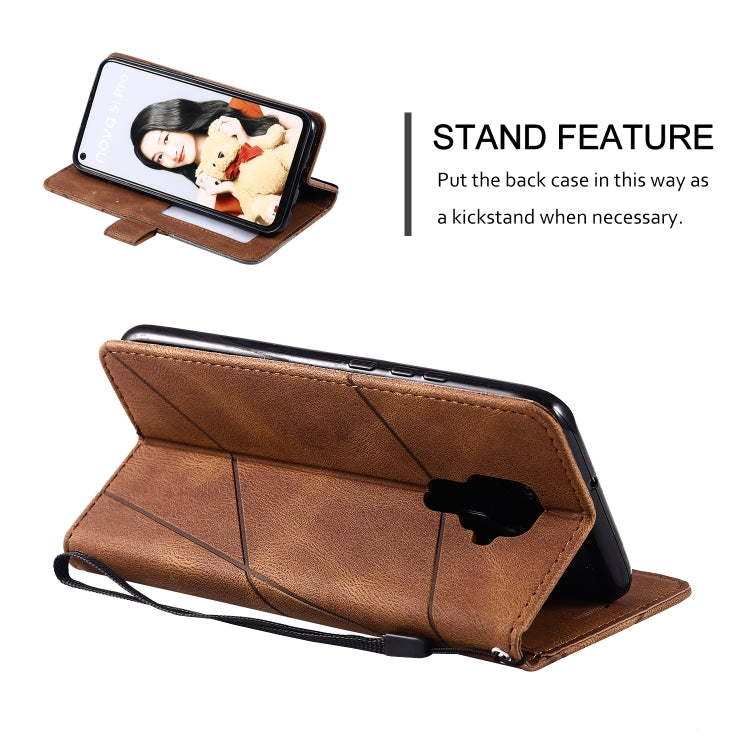 For  Huawei Mate 30 Lite Skin Feel Splicing Horizontal Flip Leather Case with Holder & Card Slots & Wallet & Photo Frame