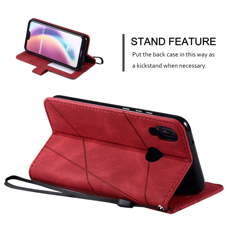 For Huawei P20 Lite Skin Feel Splicing Horizontal Flip Leather Case with Holder & Card Slots & Wallet & Photo Frame