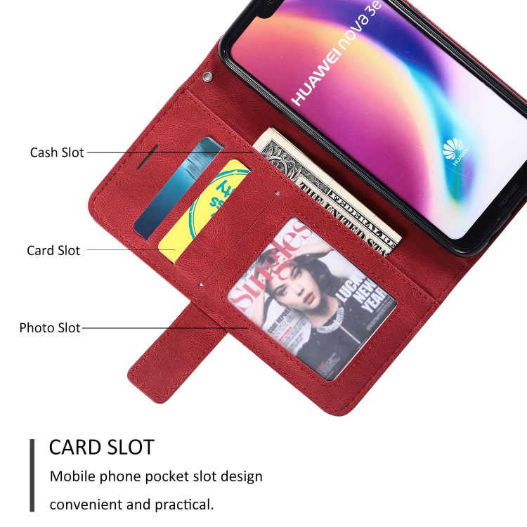 For Huawei P20 Lite Skin Feel Splicing Horizontal Flip Leather Case with Holder & Card Slots & Wallet & Photo Frame