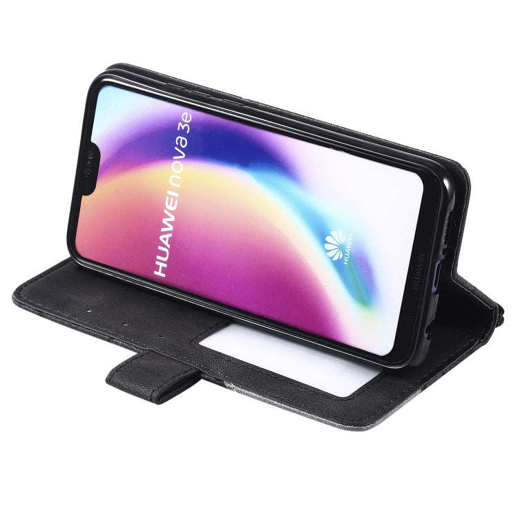 For Huawei P20 Lite Skin Feel Splicing Horizontal Flip Leather Case with Holder & Card Slots & Wallet & Photo Frame