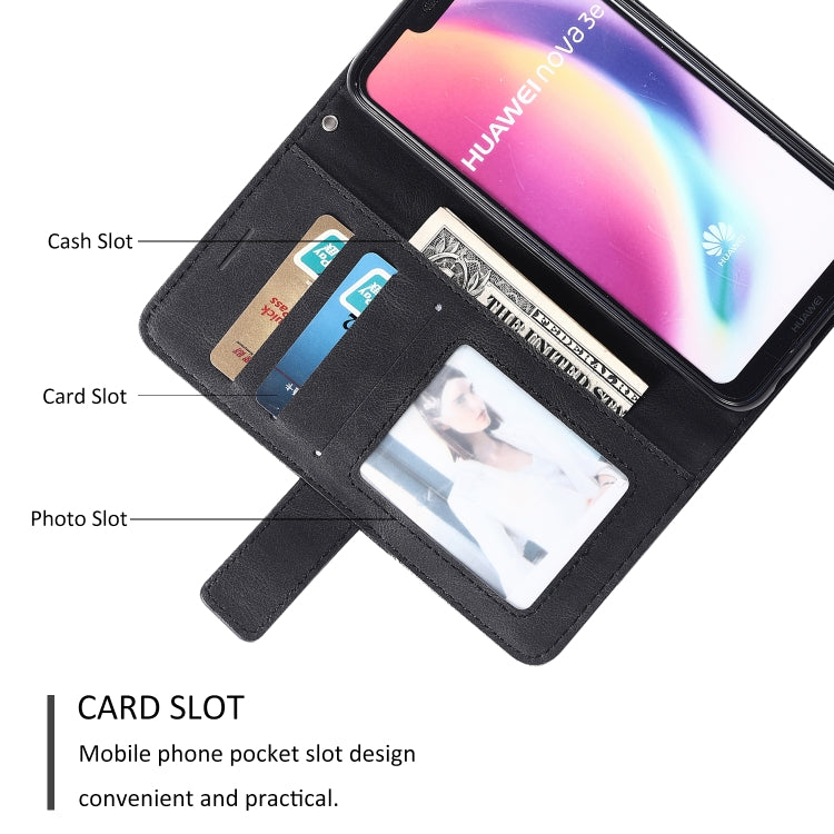 For Huawei P20 Lite Skin Feel Splicing Horizontal Flip Leather Case with Holder & Card Slots & Wallet & Photo Frame