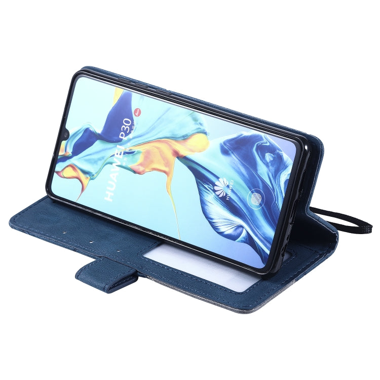 For Huawei P30 Skin Feel Splicing Horizontal Flip Leather Case with Holder & Card Slots & Wallet & Photo Frame