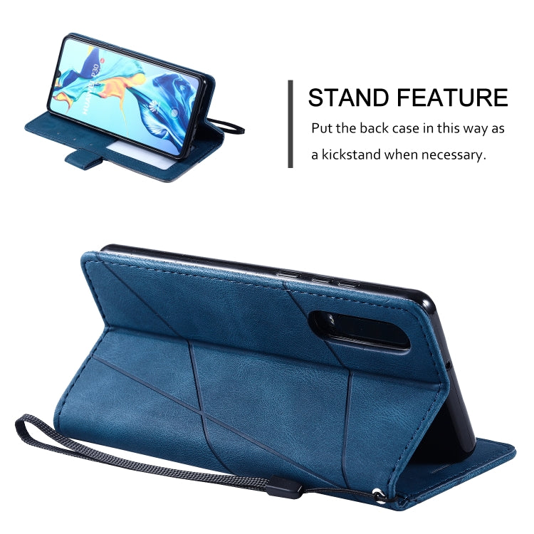 For Huawei P30 Skin Feel Splicing Horizontal Flip Leather Case with Holder & Card Slots & Wallet & Photo Frame