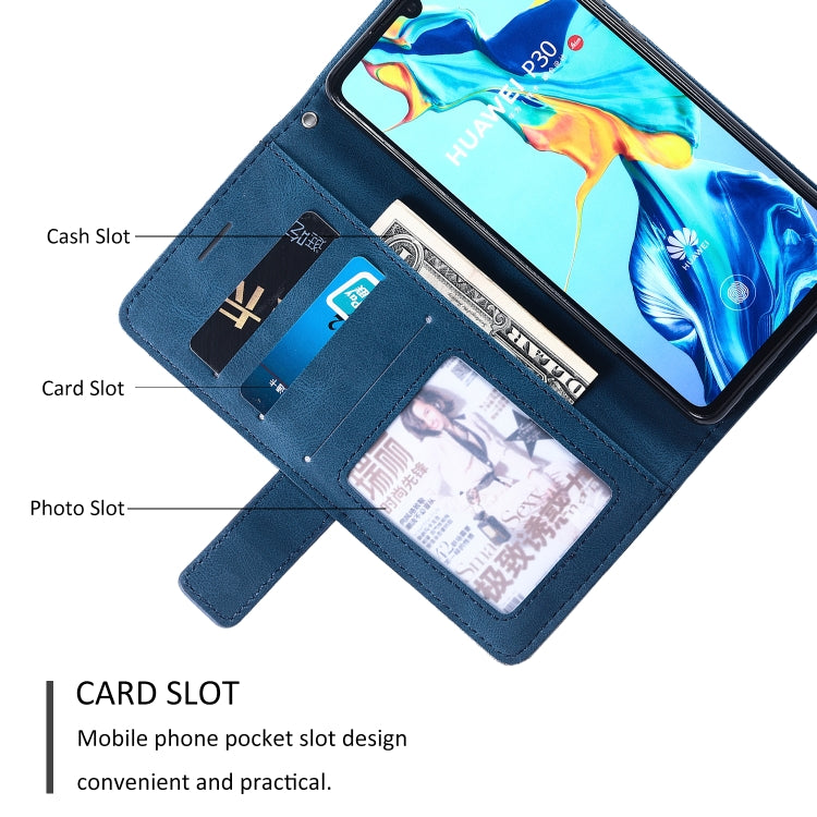For Huawei P30 Skin Feel Splicing Horizontal Flip Leather Case with Holder & Card Slots & Wallet & Photo Frame