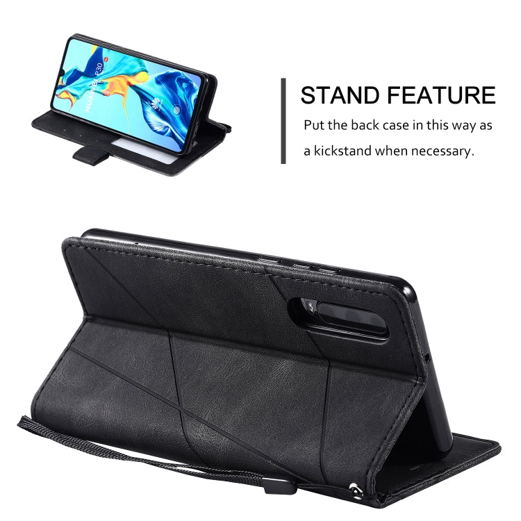 For Huawei P30 Skin Feel Splicing Horizontal Flip Leather Case with Holder & Card Slots & Wallet & Photo Frame