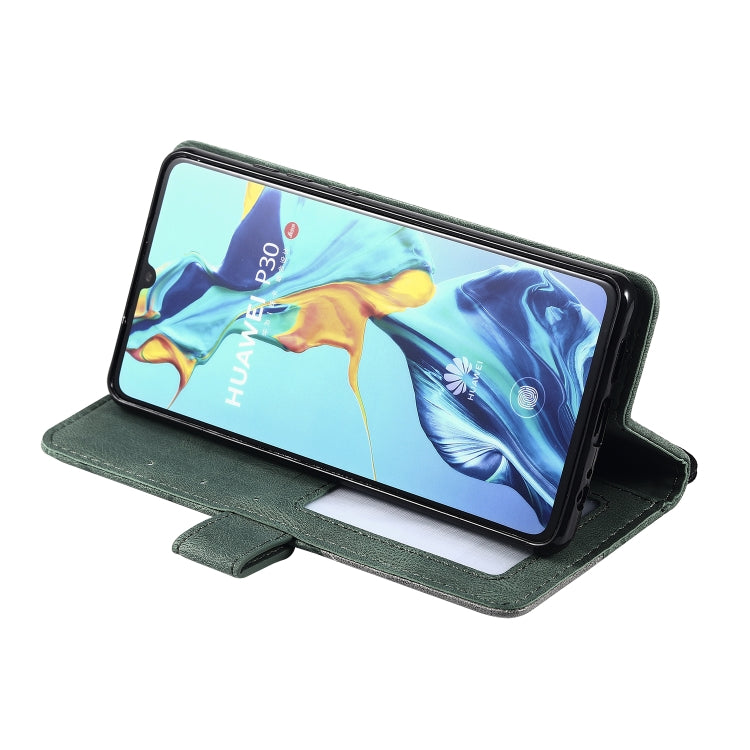 For Huawei P30 Skin Feel Splicing Horizontal Flip Leather Case with Holder & Card Slots & Wallet & Photo Frame