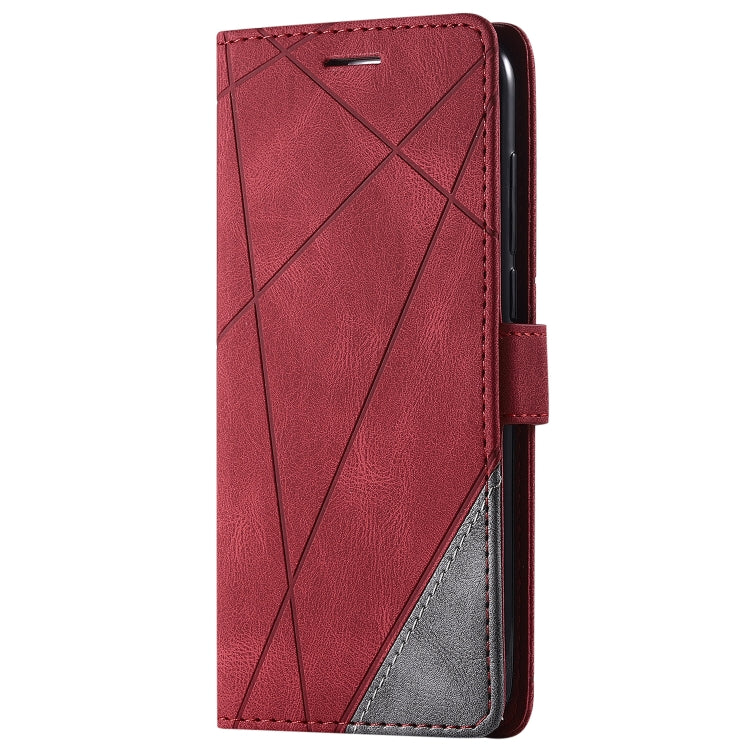 For Huawei Enjoy 7s Skin Feel Splicing Horizontal Flip Leather Case with Holder & Card Slots & Wallet & Photo Frame