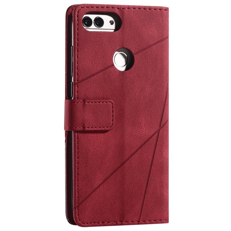 For Huawei Enjoy 7s Skin Feel Splicing Horizontal Flip Leather Case with Holder & Card Slots & Wallet & Photo Frame