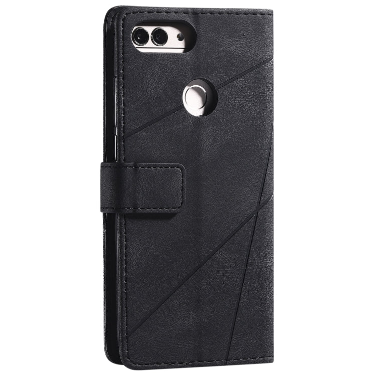 For Huawei Enjoy 7s Skin Feel Splicing Horizontal Flip Leather Case with Holder & Card Slots & Wallet & Photo Frame