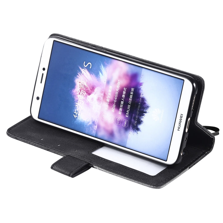 For Huawei Enjoy 7s Skin Feel Splicing Horizontal Flip Leather Case with Holder & Card Slots & Wallet & Photo Frame