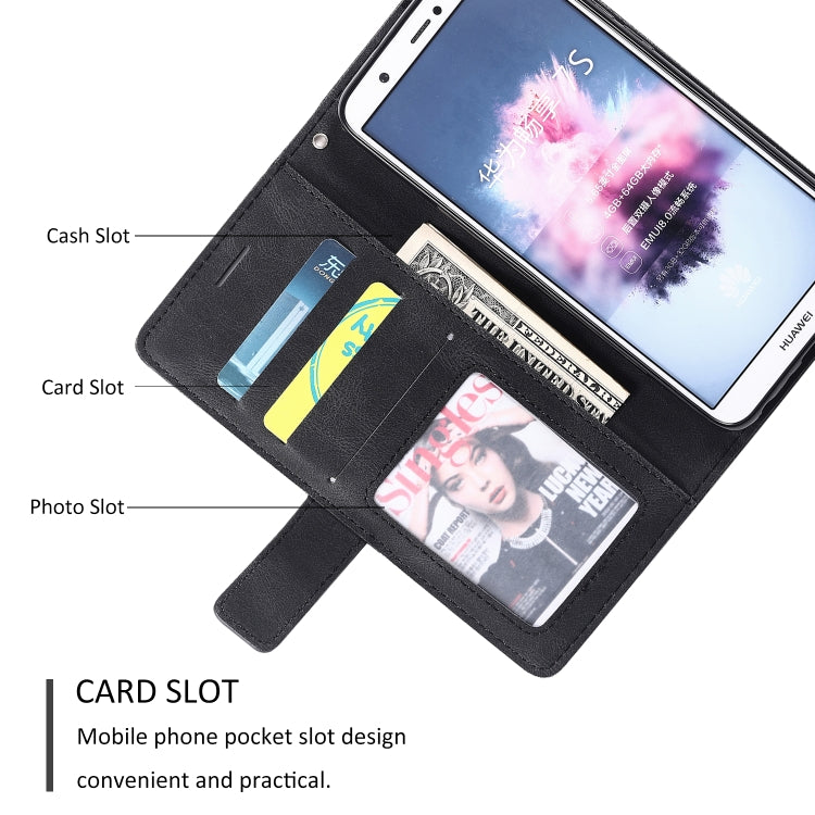 For Huawei Enjoy 7s Skin Feel Splicing Horizontal Flip Leather Case with Holder & Card Slots & Wallet & Photo Frame