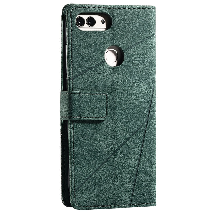 For Huawei Enjoy 7s Skin Feel Splicing Horizontal Flip Leather Case with Holder & Card Slots & Wallet & Photo Frame