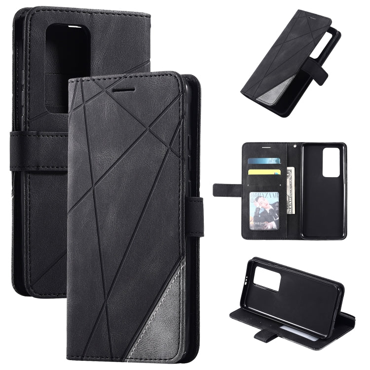 For Huawei P40 Pro Skin Feel Splicing Horizontal Flip Leather Case with Holder & Card Slots & Wallet & Photo Frame