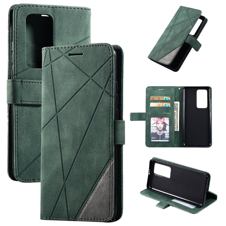 For Huawei P40 Pro Skin Feel Splicing Horizontal Flip Leather Case with Holder & Card Slots & Wallet & Photo Frame
