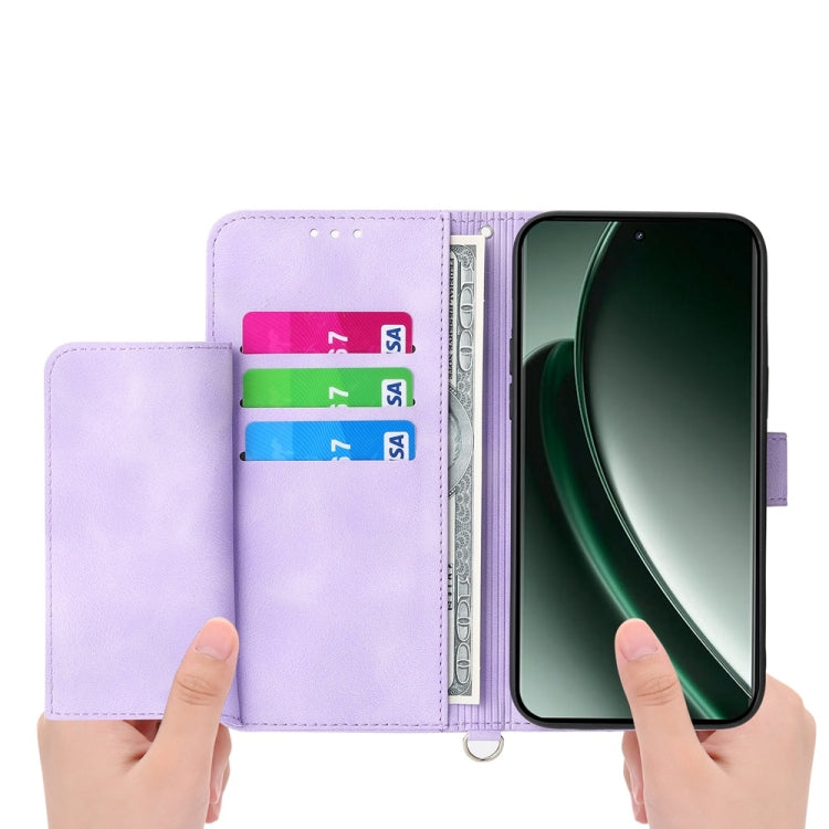 For Realme GT 6 Global Skin Feel Flowers Embossed Wallet Leather Phone Case