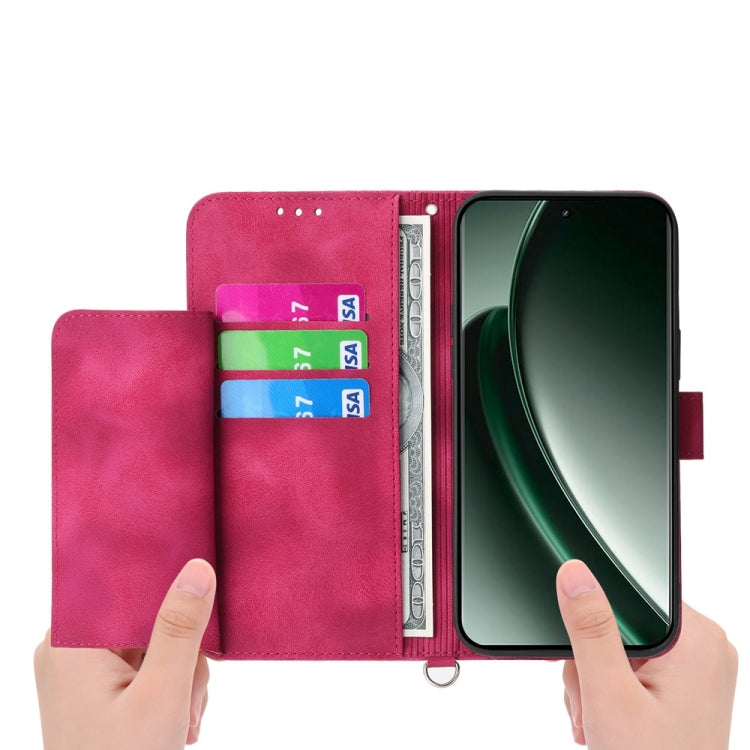 For Realme GT 6 Global Skin Feel Flowers Embossed Wallet Leather Phone Case