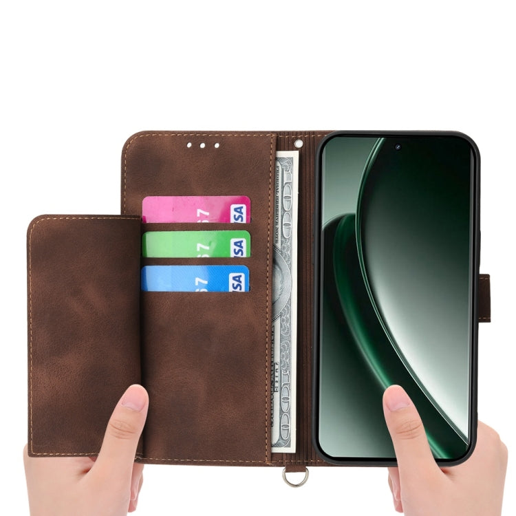 For Realme GT 6 Global Skin Feel Flowers Embossed Wallet Leather Phone Case