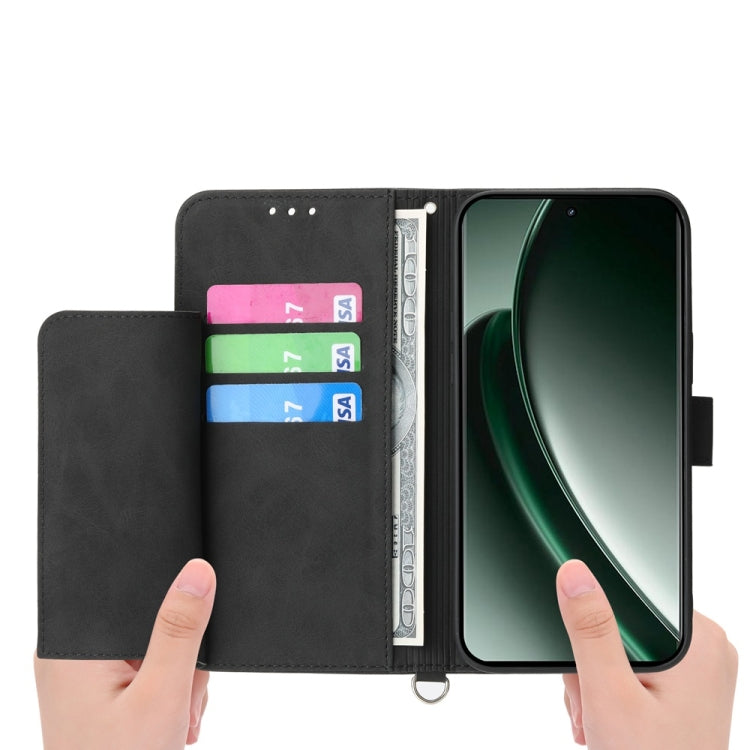 For Realme GT 6 Global Skin Feel Flowers Embossed Wallet Leather Phone Case