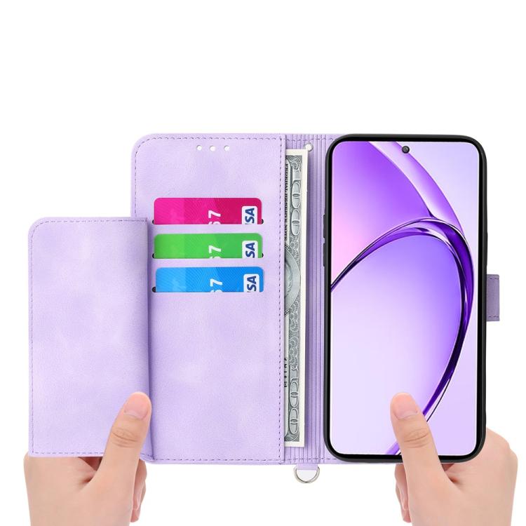 For Realme 13+ Skin Feel Flowers Embossed Wallet Leather Phone Case