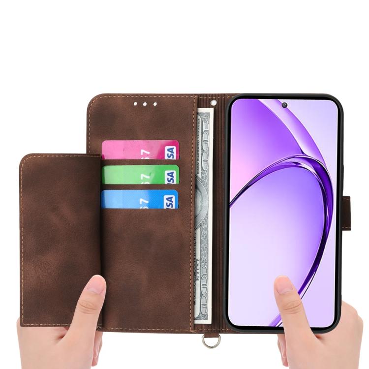 For Realme 13+ Skin Feel Flowers Embossed Wallet Leather Phone Case