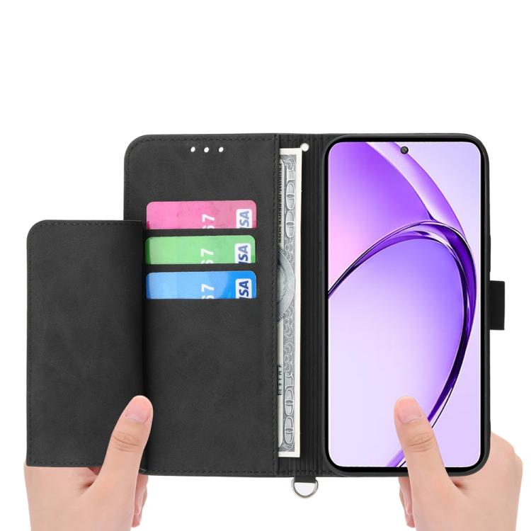 For Realme 13+ Skin Feel Flowers Embossed Wallet Leather Phone Case