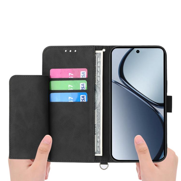 For Realme C75 / Realme 14x Skin Feel Flowers Embossed Wallet Leather Phone Case