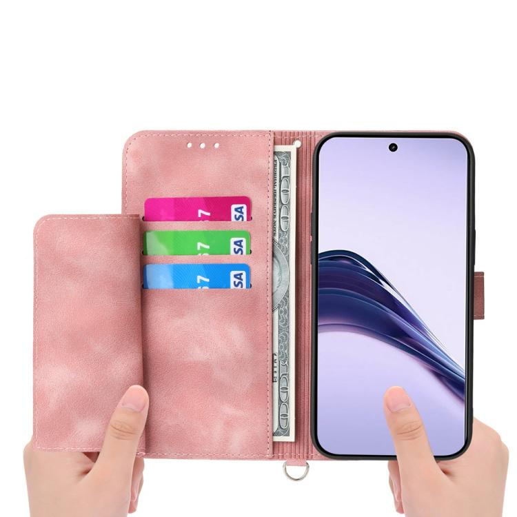For Realme 14 Pro Skin Feel Flowers Embossed Wallet Leather Phone Case