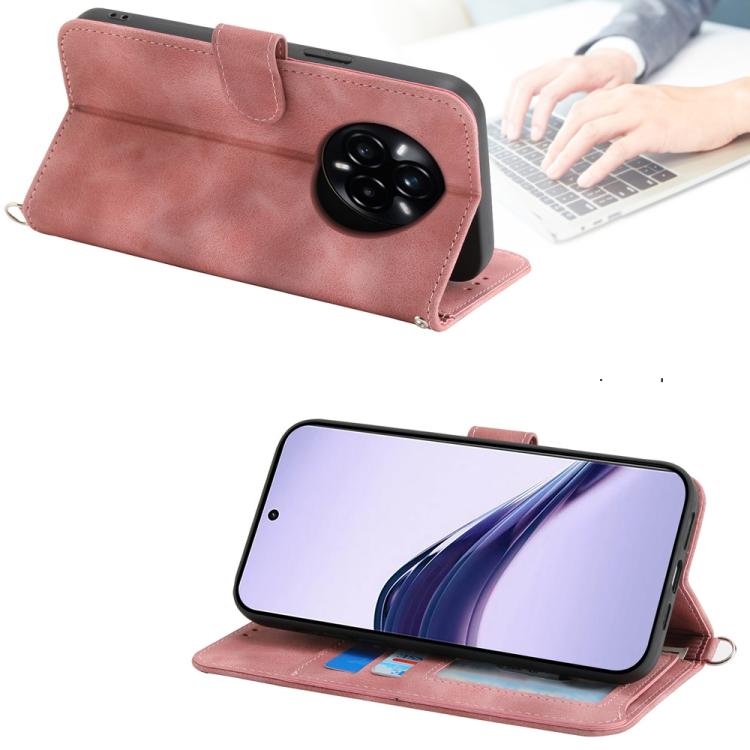 For Realme 14 Pro Skin Feel Flowers Embossed Wallet Leather Phone Case