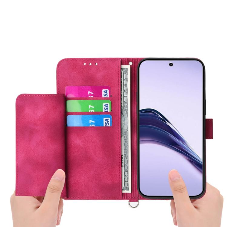 For Realme 14 Pro Skin Feel Flowers Embossed Wallet Leather Phone Case