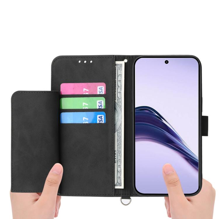 For Realme 14 Pro Skin Feel Flowers Embossed Wallet Leather Phone Case