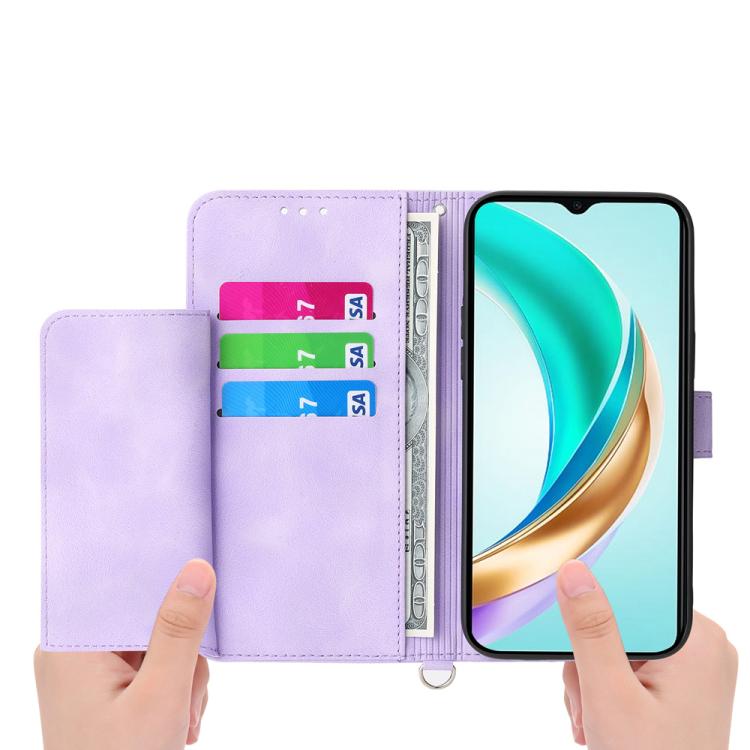 For Huawei nova 14 Skin Feel Flowers Embossed Wallet Leather Phone Case