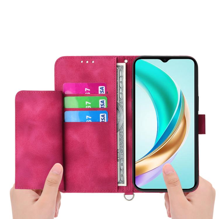 For Huawei nova 14 Skin Feel Flowers Embossed Wallet Leather Phone Case