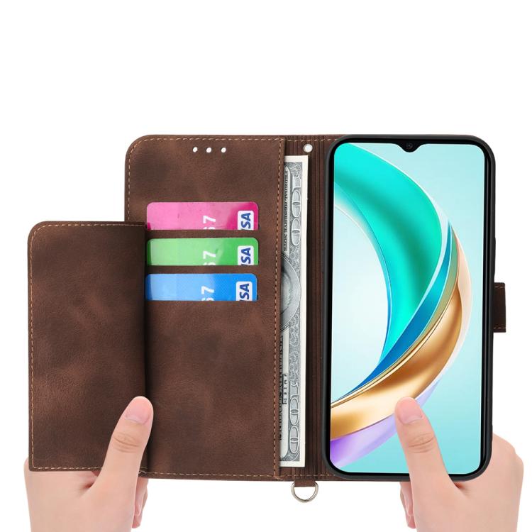 For Huawei nova 14 Skin Feel Flowers Embossed Wallet Leather Phone Case
