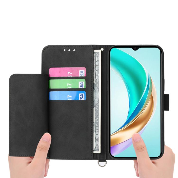 For Huawei nova 14 Skin Feel Flowers Embossed Wallet Leather Phone Case