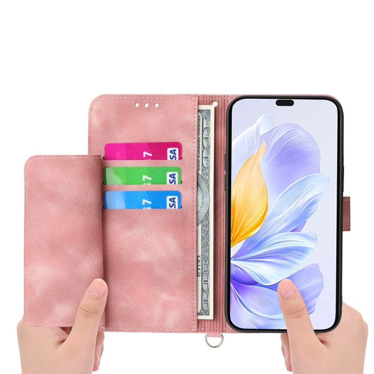 For Honor X60i Skin Feel Flowers Embossed Wallet Leather Phone Case