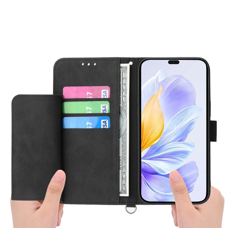 For Honor X60i Skin Feel Flowers Embossed Wallet Leather Phone Case