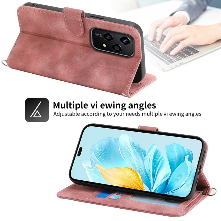 For Honor 200 Lite Global Skin Feel Flowers Embossed Wallet Leather Phone Case