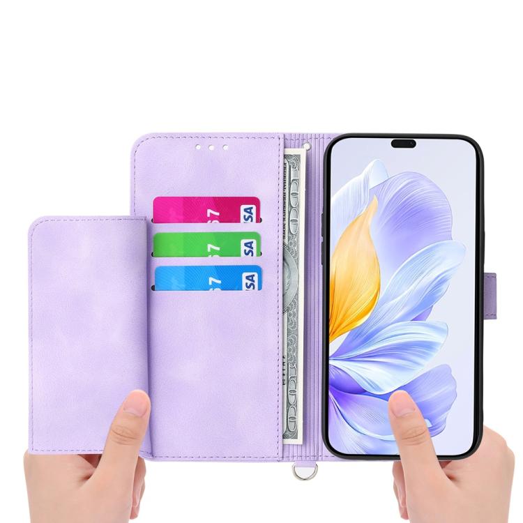 For Honor X9c Global / Magic7 Lite Skin Feel Flowers Embossed Wallet Leather Phone Case