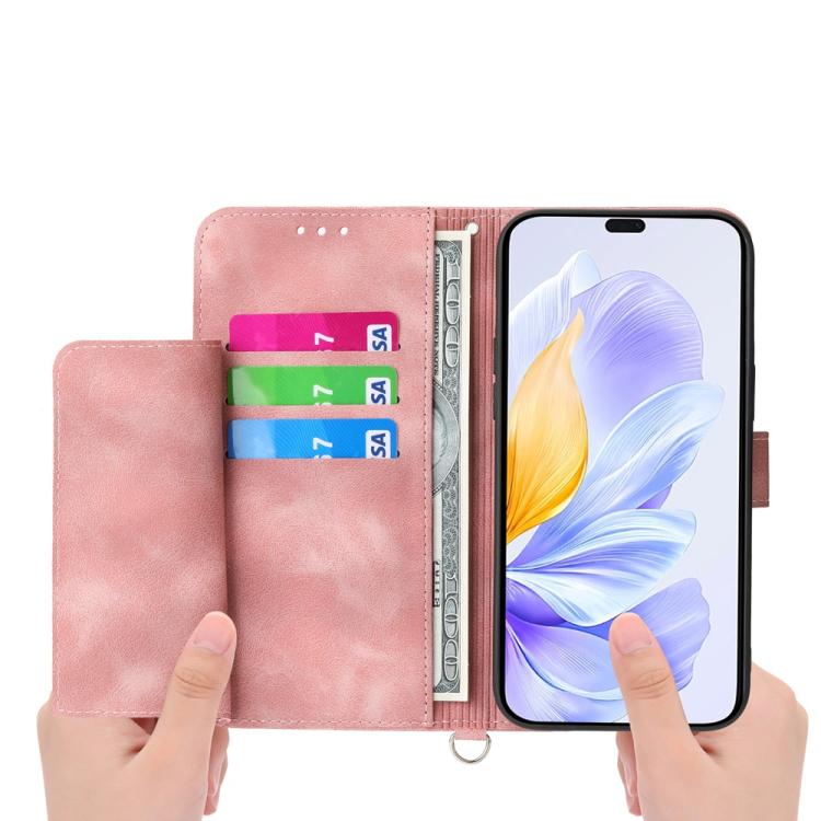 For Honor X9c Global / Magic7 Lite Skin Feel Flowers Embossed Wallet Leather Phone Case